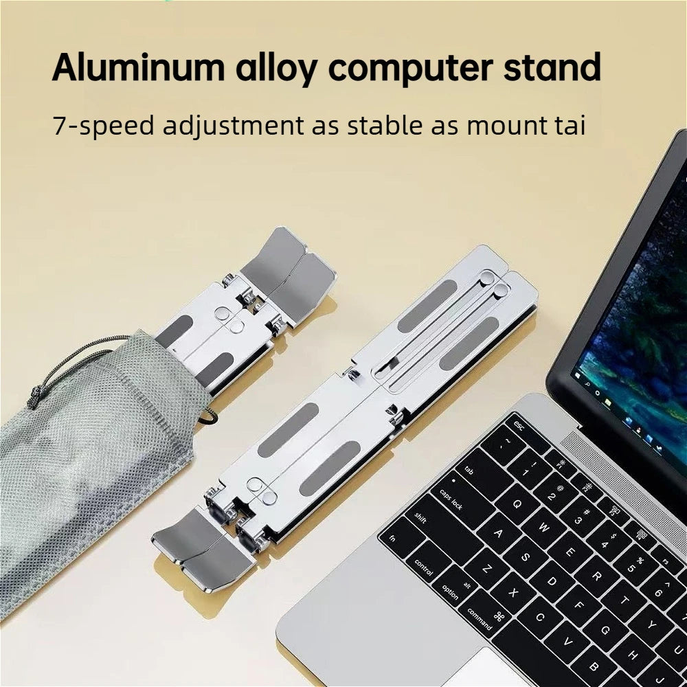 Foldable Aluminum Laptop Stand — 7-Level Cooling Design, Portable