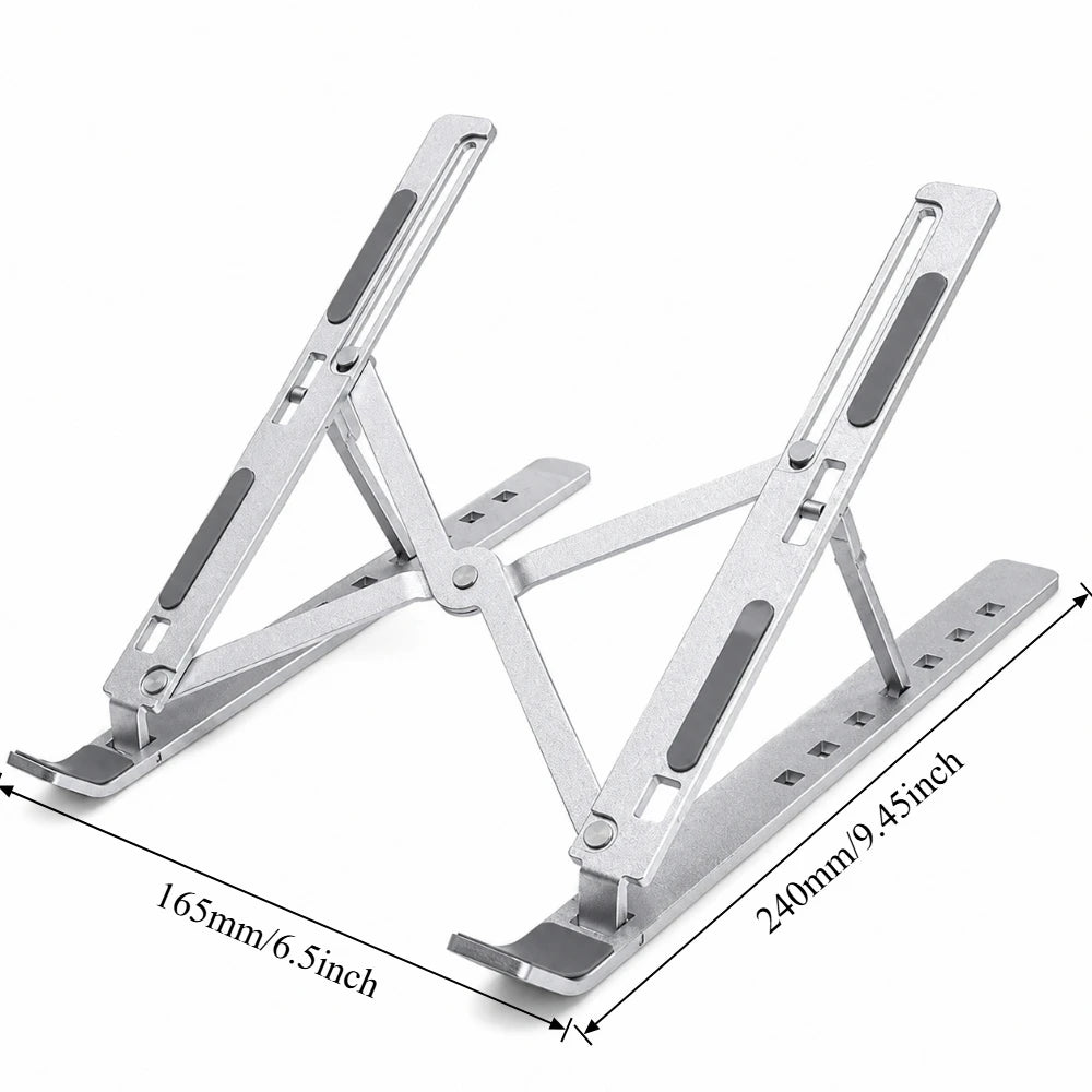 Foldable Aluminum Laptop Stand — 7-Level Cooling Design, Portable